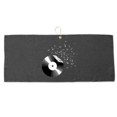 Vinyl Record Retro Music Notes Large Microfiber Waffle Golf Towel