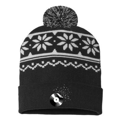 Vinyl Record Retro Music Notes USA-Made Snowflake Beanie