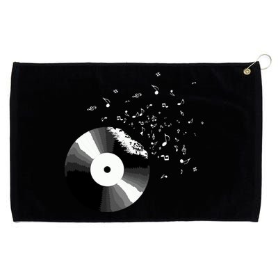 Vinyl Record Retro Music Notes Grommeted Golf Towel