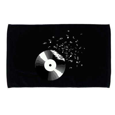 Vinyl Record Retro Music Notes Microfiber Hand Towel