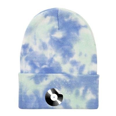 Vinyl Record Retro Music Notes Tie Dye 12in Knit Beanie