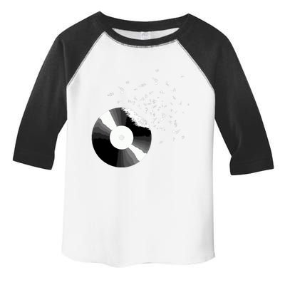 Vinyl Record Retro Music Notes Toddler Fine Jersey T-Shirt