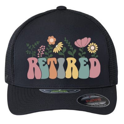 Vintage Retired Retro Retirement Gift For Women Flexfit Unipanel Trucker Cap