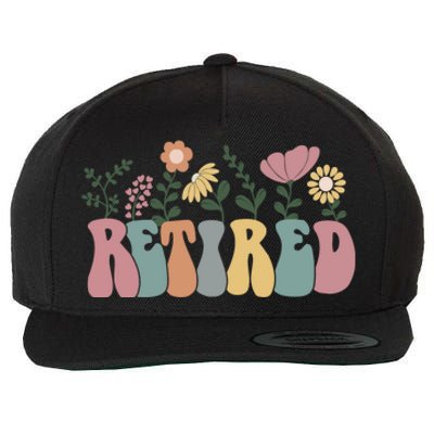 Vintage Retired Retro Retirement Gift For Women Wool Snapback Cap