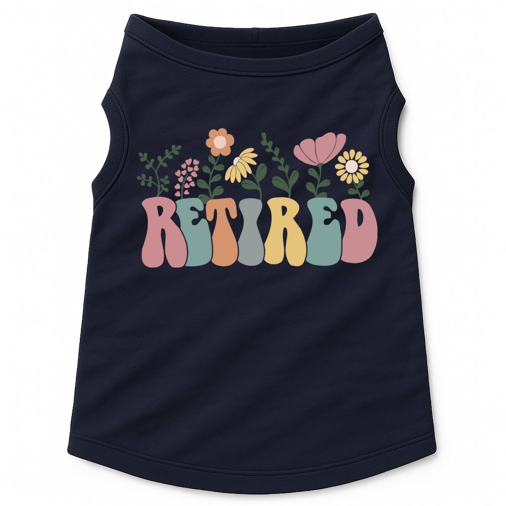 Vintage Retired Retro Retirement Gift For Women Doggie Tank