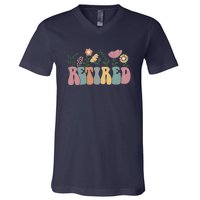 Vintage Retired Retro Retirement Gift For Women V-Neck T-Shirt