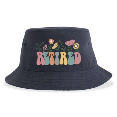 Vintage Retired Retro Retirement Gift For Women Sustainable Bucket Hat