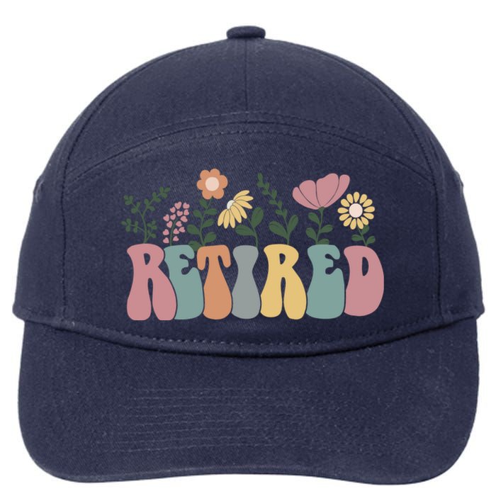 Vintage Retired Retro Retirement Gift For Women 7-Panel Snapback Hat