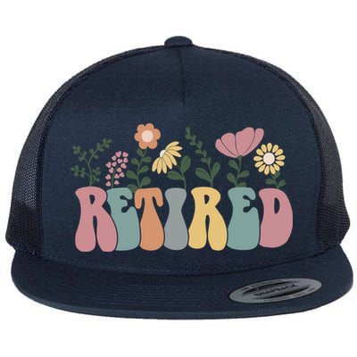 Vintage Retired Retro Retirement Gift For Women Flatbill Hat