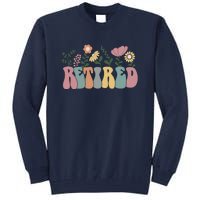 Vintage Retired Retro Retirement Gift For Women Tall Sweatshirt