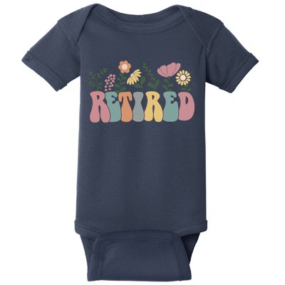 Vintage Retired Retro Retirement Gift For Women Baby Bodysuit