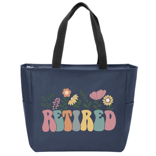 Vintage Retired Retro Retirement Gift For Women Zip Tote Bag