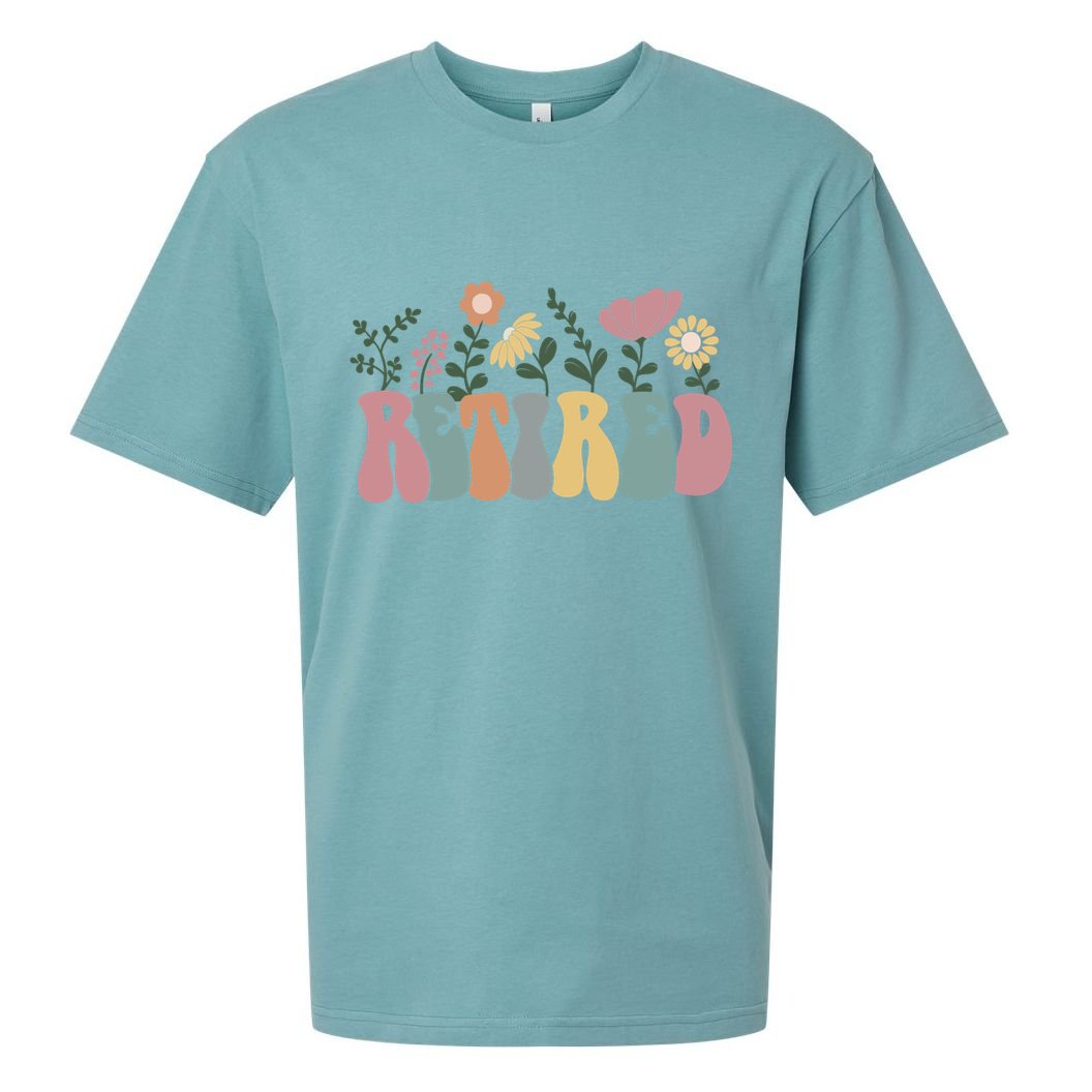 Vintage Retired Retro Retirement Gift For Women Sueded Cloud Jersey T-Shirt