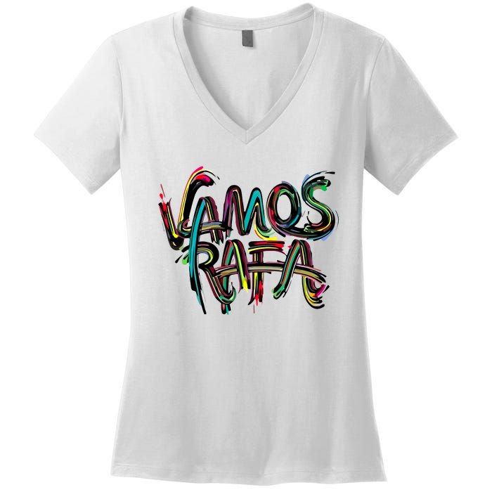 Vamos Rafa Rafael Nadal Tennis Lover Women's V-Neck T-Shirt