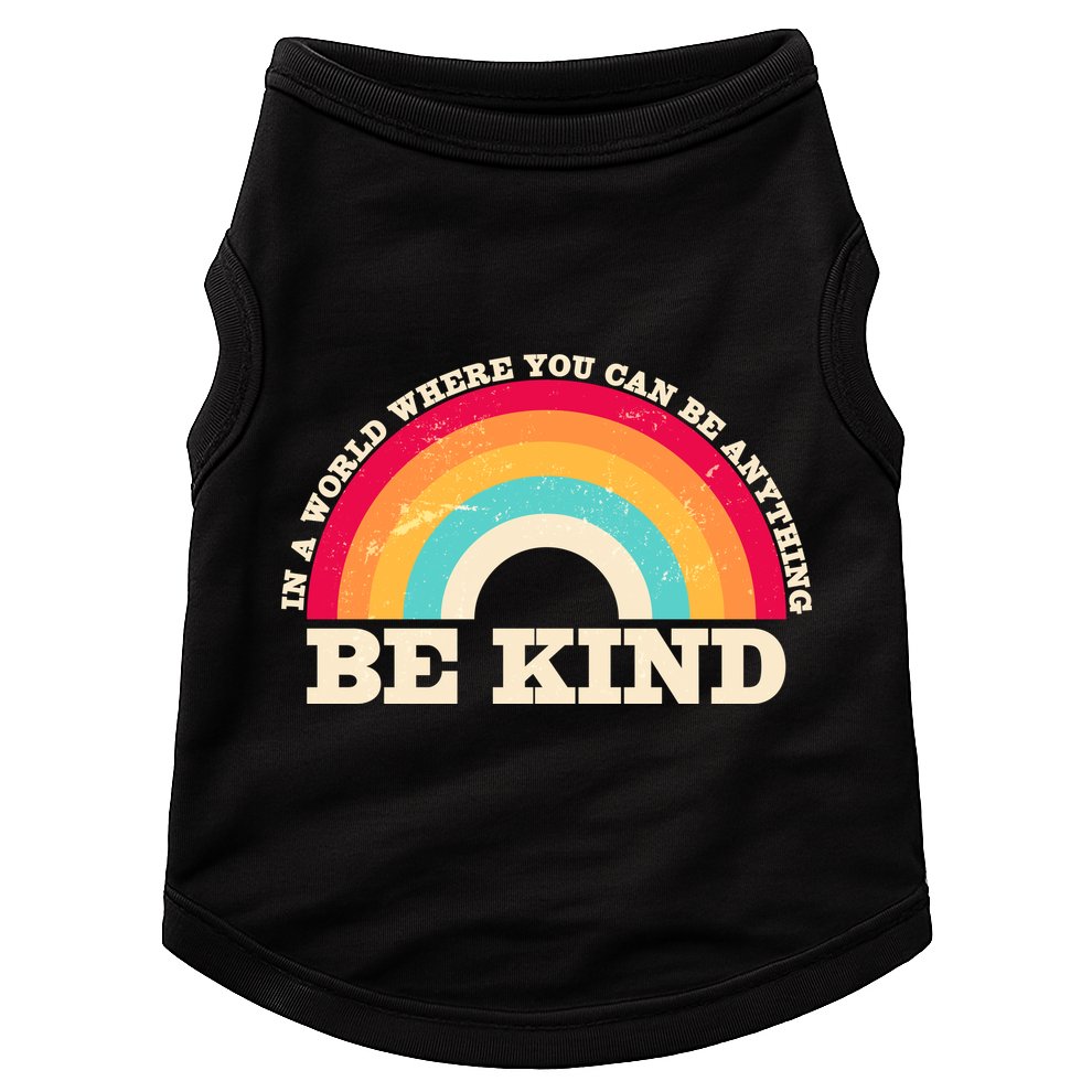 Vintage Retro Rainbow Be Kind Doggie Tank