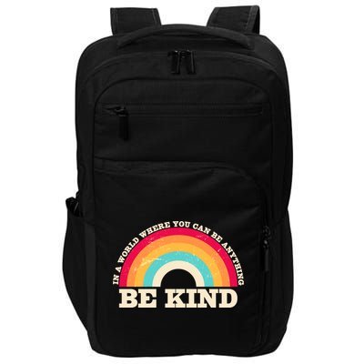 Vintage Retro Rainbow Be Kind Impact Tech Backpack