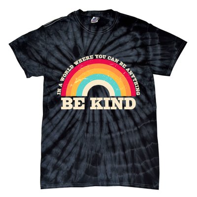 Vintage Retro Rainbow Be Kind Tie-Dye T-Shirt