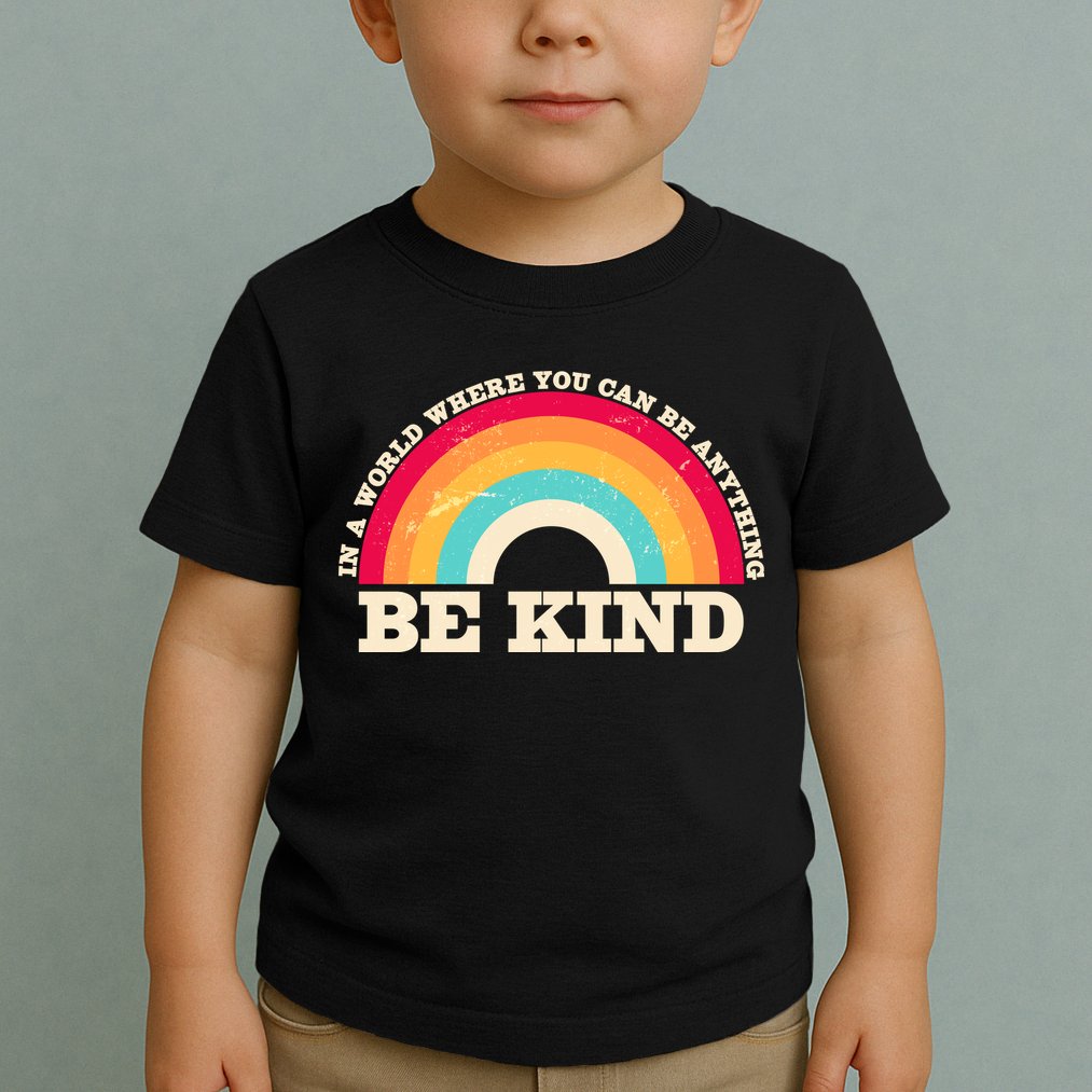 Vintage Retro Rainbow Be Kind Toddler T-Shirt