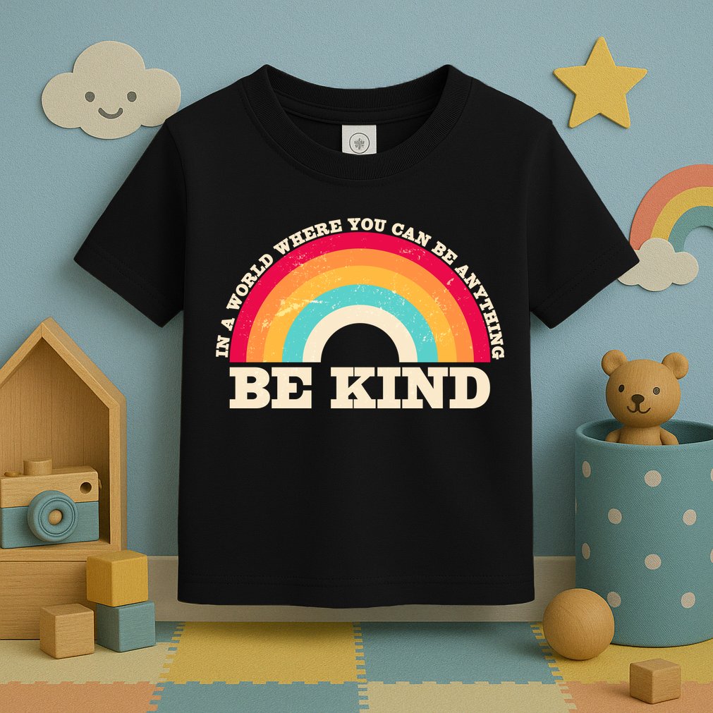 Vintage Retro Rainbow Be Kind Toddler T-Shirt