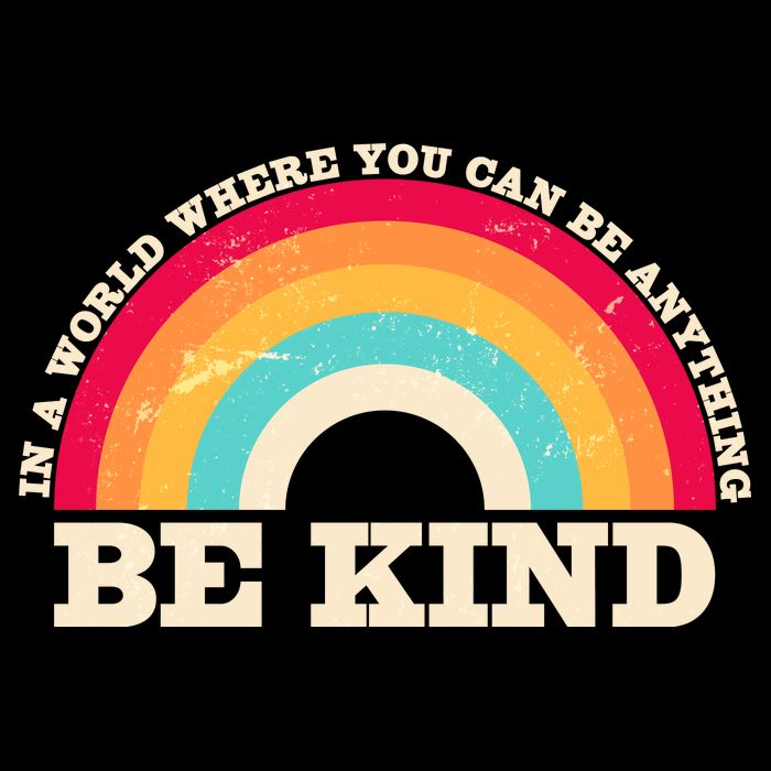 Vintage Retro Rainbow Be Kind Toddler T-Shirt
