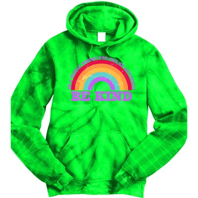 Vintage Retro Rainbow Be Kind Tie Dye Hoodie