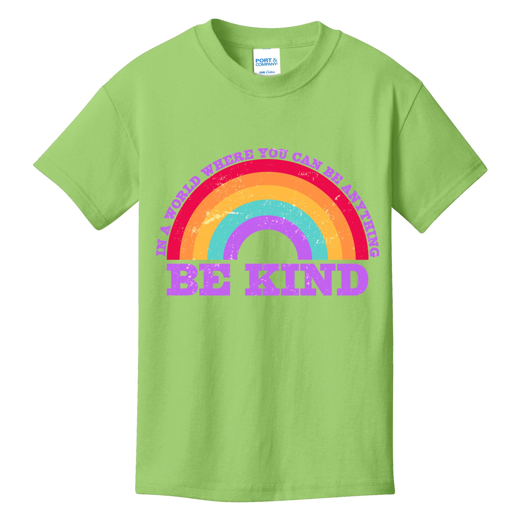 Vintage Retro Rainbow Be Kind Kids T-Shirt