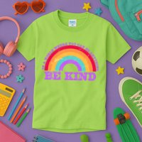 Vintage Retro Rainbow Be Kind Kids T-Shirt