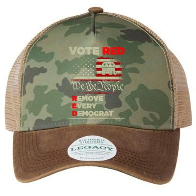 Vote Red Remove Every Democrat Red Wave Republican GOP Legacy Tie Dye Trucker Hat