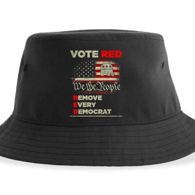 Vote Red Remove Every Democrat Red Wave Republican GOP Sustainable Bucket Hat