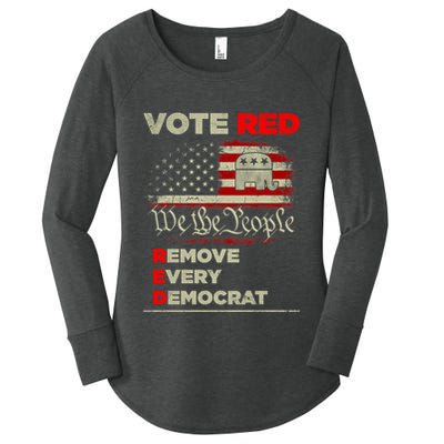 Vote Red Remove Every Democrat Red Wave Republican GOP Women's Perfect Tri Tunic Long Sleeve Shirt