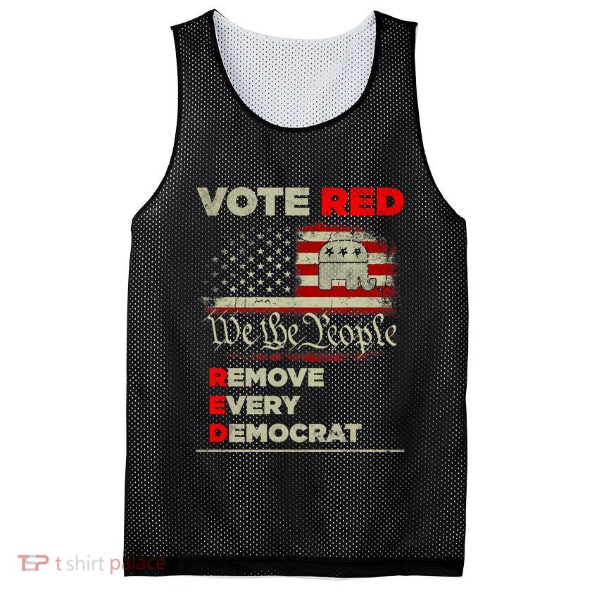 Vote Red Remove Every Democrat Red Wave Republican GOP Mesh Reversible Basketball Jersey Tank