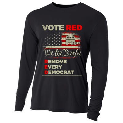 Vote Red Remove Every Democrat Red Wave Republican GOP Cooling Performance Long Sleeve Crew