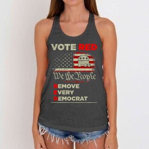 Vote Red Remove Every Democrat Red Wave Republican GOP Women's Knotted Racerback Tank