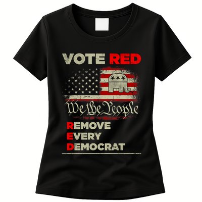 Vote Red Remove Every Democrat Red Wave Republican GOP Womens T-Shirt
