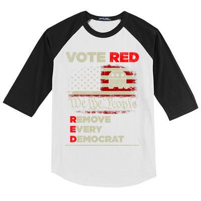Vote Red Remove Every Democrat Red Wave Republican GOP Kids Colorblock Raglan Jersey