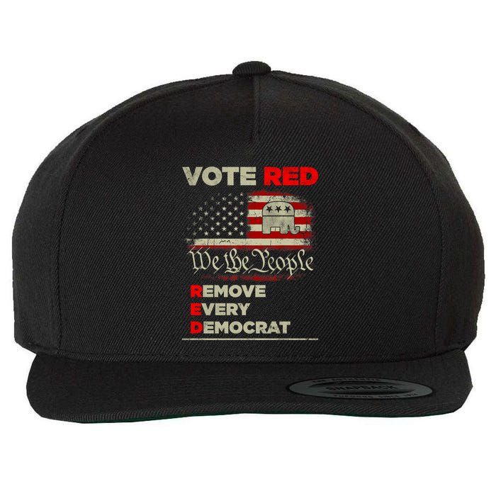 Vote Red Remove Every Democrat Red Wave Republican GOP Wool Snapback Cap