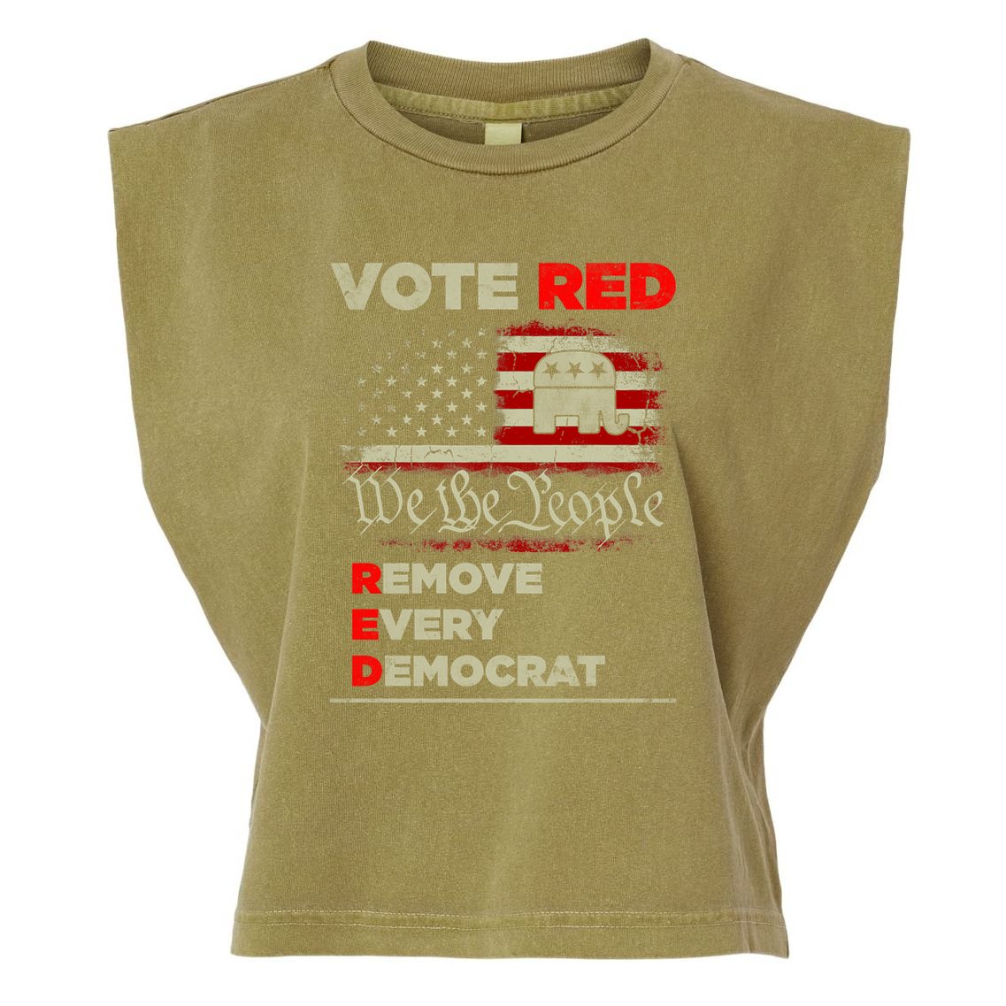 Vote Red Remove Every Democrat Red Wave Republican GOP Garment-Dyed Women's Muscle Tee