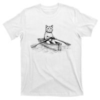 Vintage Retro Rowing Cat Kitten Lover T-Shirt