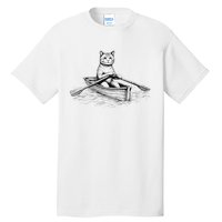 Vintage Retro Rowing Cat Kitten Lover Tall T-Shirt