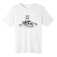 Vintage Retro Rowing Cat Kitten Lover Tall Fusion ChromaSoft Performance T-Shirt