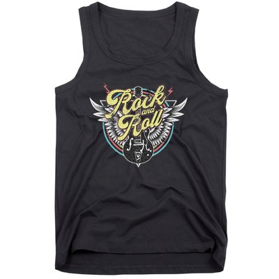 Vintage Retro Rock & Roll Guitar Wings Music Tank Top