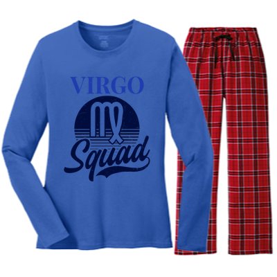 Vintage Retro Squad Design Virgo Zodiac Gift Women's Long Sleeve Flannel Pajama Set 