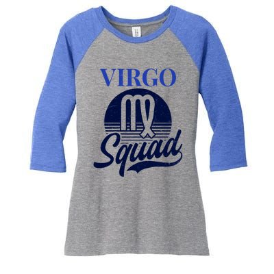 Vintage Retro Squad Design Virgo Zodiac Gift Women's Tri-Blend 3/4-Sleeve Raglan Shirt