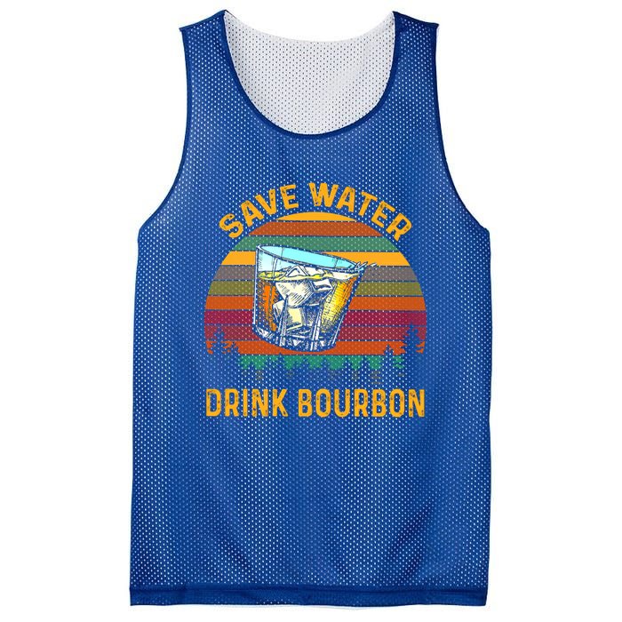 Vintage Retro Save Water Bourbon Gift Mesh Reversible Basketball Jersey Tank