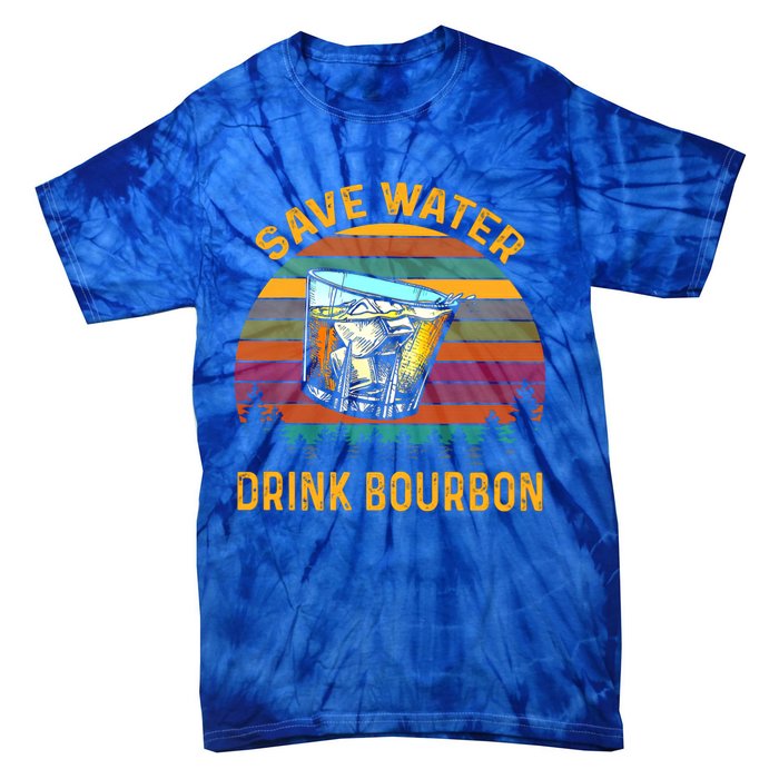 Vintage Retro Save Water Bourbon Gift Tie-Dye T-Shirt