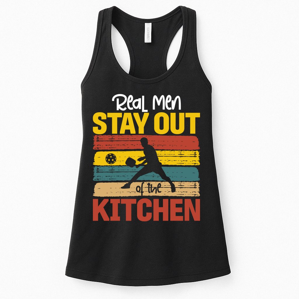 Vintage Real Stay Out Of The Kitchen Pickleball Gift Womens Tank Top