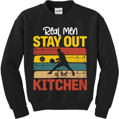 Vintage Real Stay Out Of The Kitchen Pickleball Gift Kids Sweatshirt