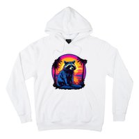 Vintage Retrowave Synthwave 80s Vaporwave Raccoon Hoodie