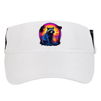 Vintage Retrowave Synthwave 80s Vaporwave Raccoon Adult Drive Performance Visor