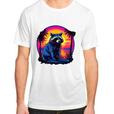 Vintage Retrowave Synthwave 80s Vaporwave Raccoon Adult ChromaSoft Performance T-Shirt